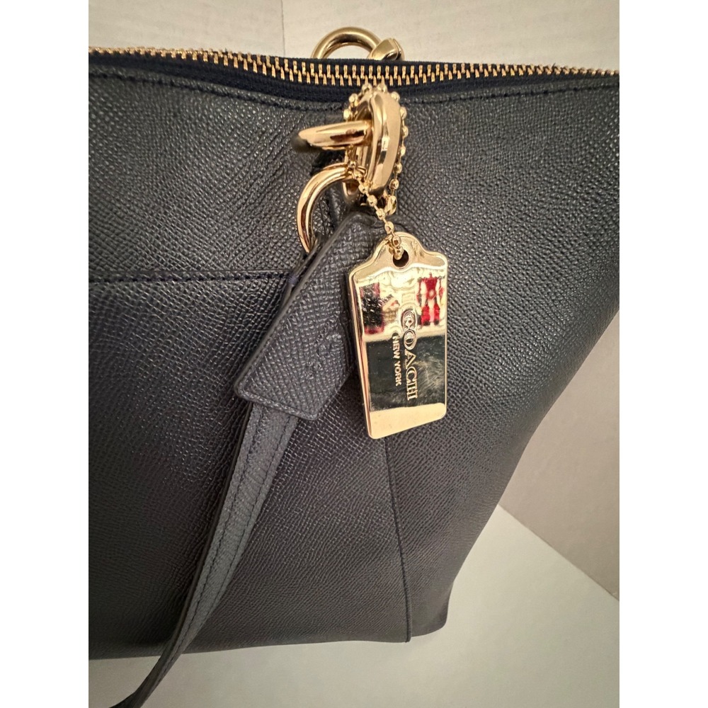 Coach Ava Chain Tote Midnight Navy Crossgrain Leather Shoulder Bag F57526 - Picture 7 of 16